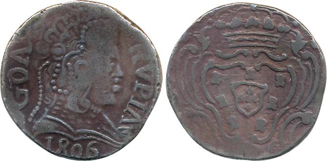 Goa, D. Maria I, Silver, Rupia- 600 Reis, 10.84g, 1806, Obv: Bust to right, Rev: Crowned a