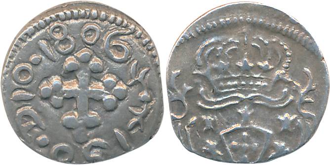 D. Maria I, Silver 1/2 Pardau- 150 Reis, 1.90g, 1806, Obv: Crowned arms, Rev: Cross, date 