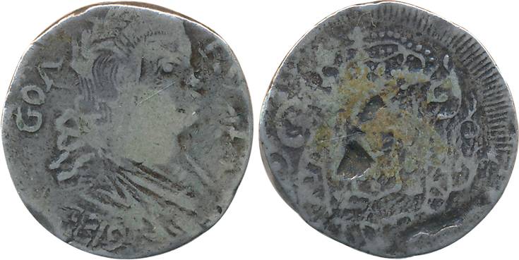 Goa, D. Joao VI, Silver Rupia- 600 Reis, 10.82g, 1819, (Gomes# 32.03).Fine+, rare.
