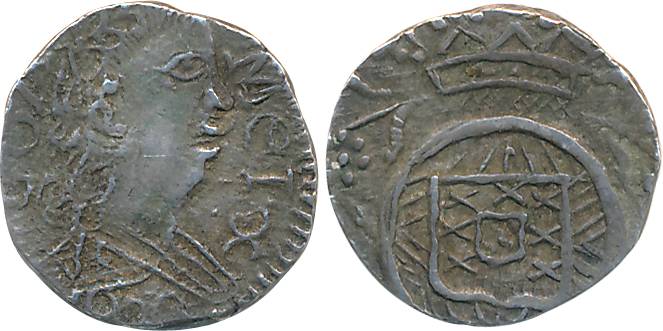 Goa, D. Joao VI, Silver 1/2 Xerafim- 150 Reis, 2.46g. Very fine+, very rare.