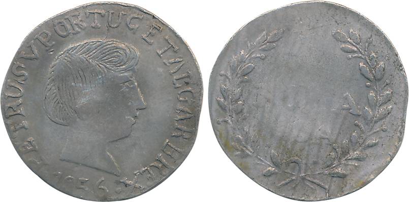 Goa, D. Pedro V, Silver Rupia- 600 Reis, 11.10g, 1856, Obv: Bust to right, legend around, 