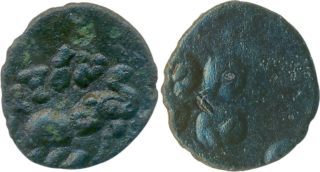 Satavahanas, Sri Satakarni, Potin, 0.68g, "Tarhala Hoard" Type, Obv: Elephant walking to r