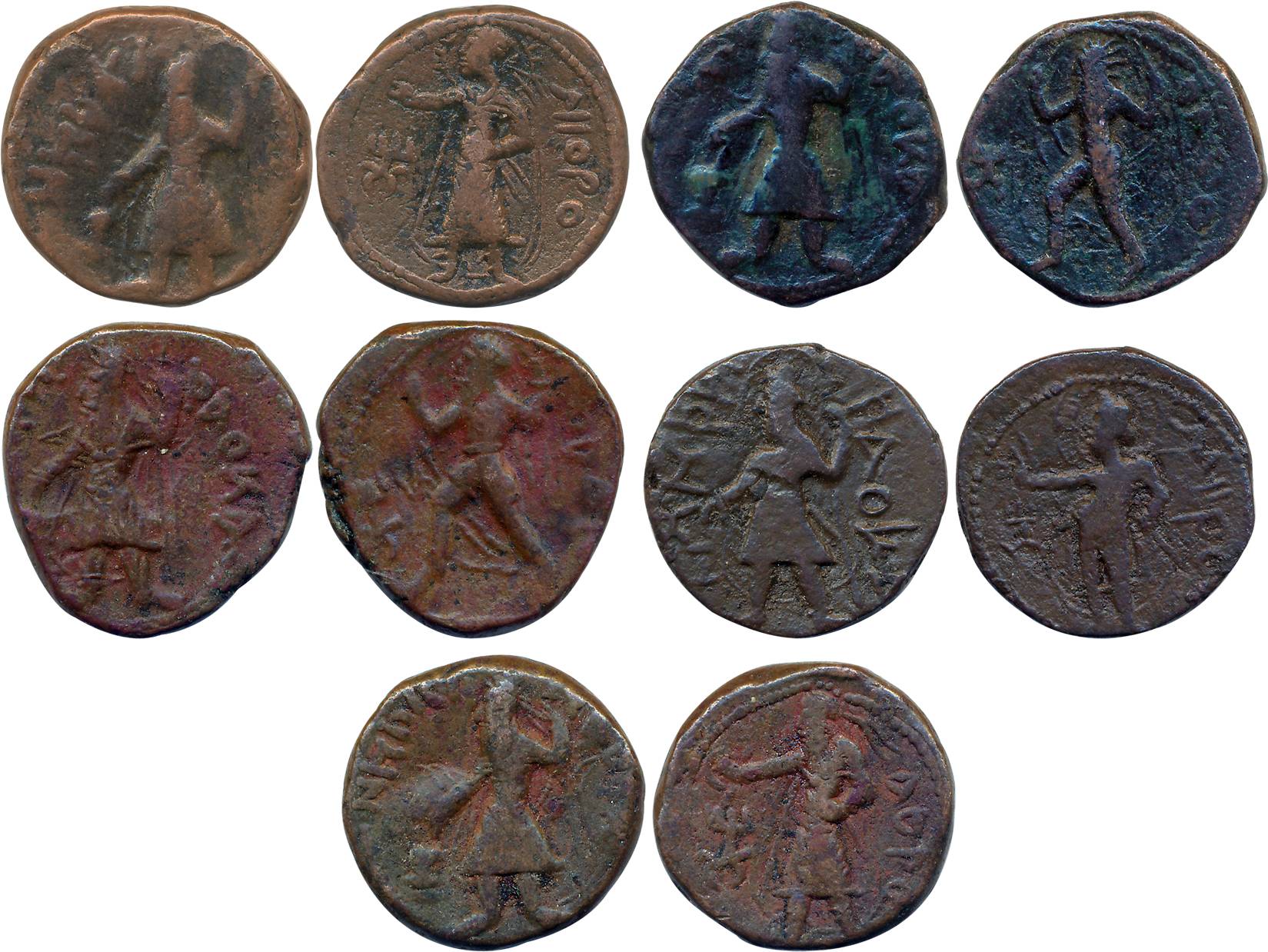 Kushan, Kanishka, Copper (5), various types. Very fine to very fine+. 5 coins.