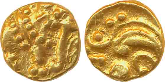 Western Gangas, Gold Gajapati Fanam, 0.38g, Obv: An ornate Elephant standing to right, Rev