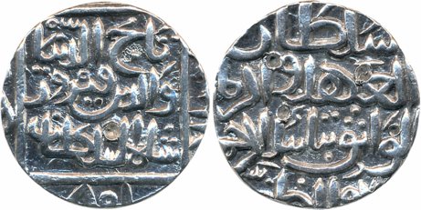 Taj ul din Firuz, Silver Tanka, 10.81g, Hadrat Ahsanabad Mint, AH 801 (G&G# BH63). Cleaned