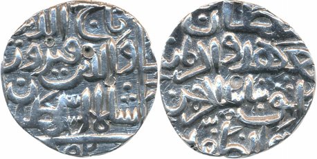 Taj ul din Firuz, Silver Tanka, 10.84g, Hadrat Ahsanabad Mint, AH 802 (G&G# BH63). Cleaned