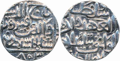 Taj ul din Firuz, Silver Tanka, 10.85g, Hadrat Ahsanabad Mint, AH 803 (G&G# BH63). Cleaned