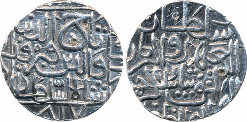 Taj ul din Firuz, Silver Tanka, 11.00g, Hadrat Ahsanabad Mint, AH 817 (G&G# BH63). Cleaned