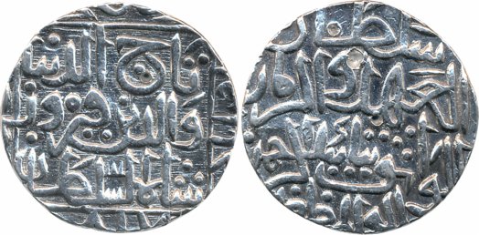 Taj ul din Firuz, Silver Tanka, 10.98g, Hadrat Ahsanabad Mint, AH 817 (G&G# BH63). Cleaned