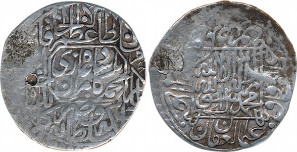 Kamran Mirza, Silver Shahrukhi, 3.94g, "Rebellion" issue, Kabul Mint, AH951, Obv: Name Muh