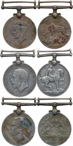 Medals (3), George V (1), Silver, 34.08g, Awarded to Sepoy Dawu, Merwara, George VI, Coupr