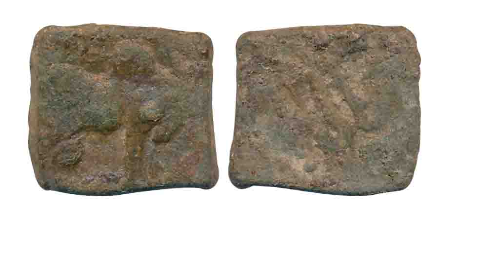 Guptas, Kumara Gupta, Gujarat region, lead, 4.79g, "Bull" type, Obv: Bull standing facing 