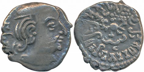 Guptas, Skanda Gupta, Gujarat region, Silver Drachma, 1.90g, "Lifetime dated" issue, "Garu