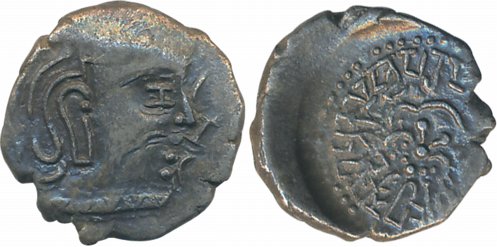 Guptas, Skanda Gupta, Gujarat region, Silver Drachma, 1.81g, "Posthumous debased" issue, "