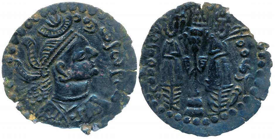 Turk Shahis, Tegin Shah, SilverDrachma,2.75g, “Kabulistan” region?,Obv: Crowned bust with 