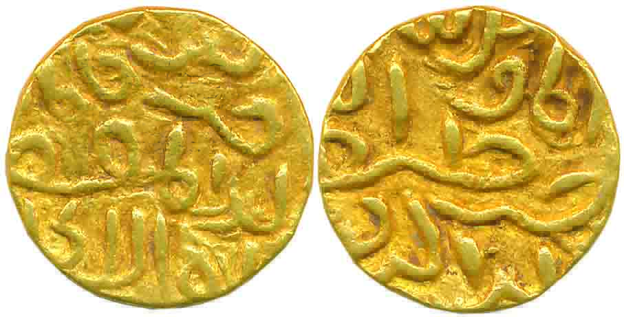Nasir al Din Mahmud, Gold Tanka, 10.80g, Mintless type, “abu’l Muzaffar” legend (G&G# B405