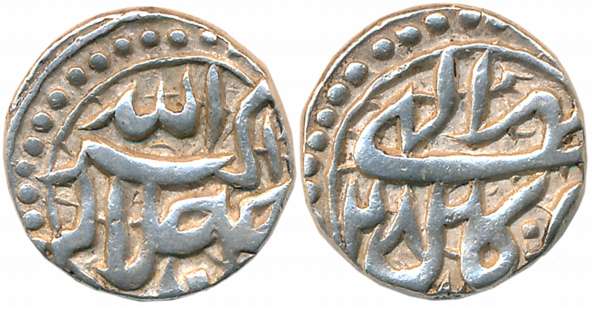 Akbar, Silver 1/2 Rupee, 5.59g, Kabul Mint, RY 48, Ilahi Month Mihir (KM# 66.2). Very fine