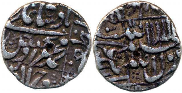 Murad Bakhsh, Silver 1/2 Rupee, 5.67g, Mint off flan, central inscription within square, k