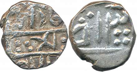 Madan Pal, Silver 1/4 Rupee, 2.72g, with the name of Victoria Queen, RY 13 (KM# 68). Very 