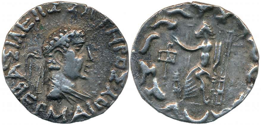 Indo Scythians, Imitations of the Paropamisadai and Gandhara, Imitating Hermaios, Silver D