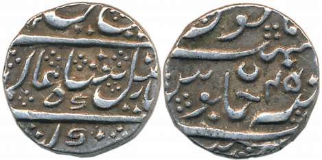 Krishna raja Wodeyar, Silver 1/4 Rupee, 2.84g, Mahisur Mint, in the name of Shah Alam II, 