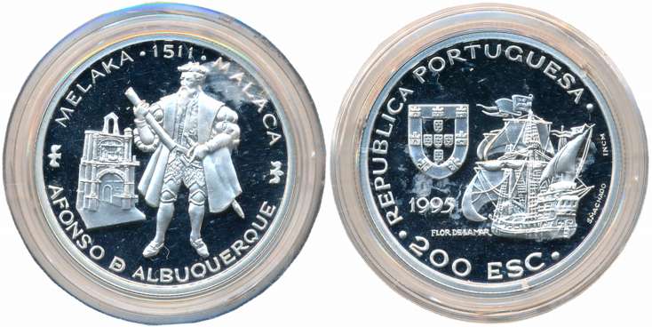 Portugal, Silver, 200 Escudos, 26.50g, “VI Portuguese Discoveries Series - Afonso de Albuq