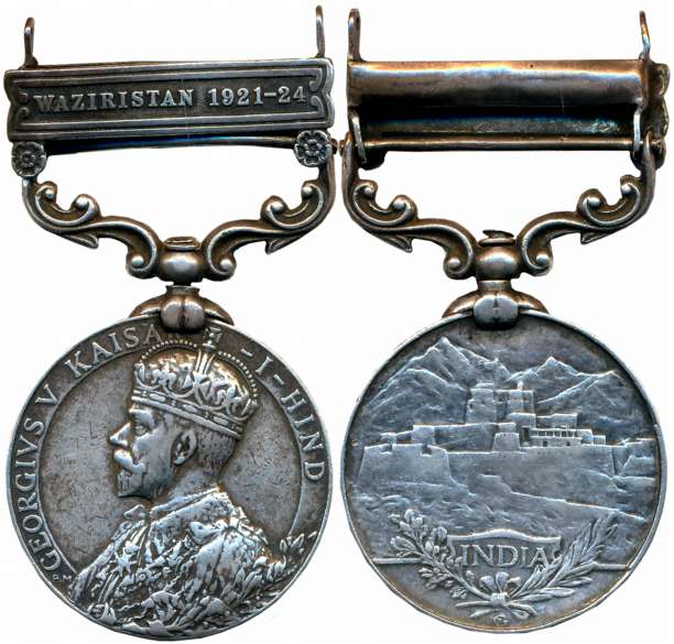 George V, India General Service Silver, Waziristan 1921-24 Bar, awarded to 2640, Sepoy Sad