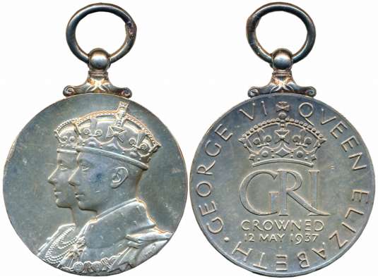 George VI and Queen Elizabeth, Coronation Silver, 27.43g, Obv: Conjoined busts of George V