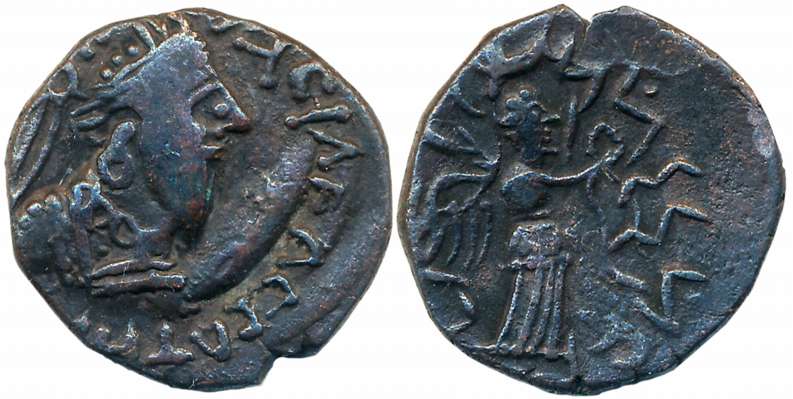 Indo Parthians, Gondophares, Copper, 8.84g, Obv: Parthian bust to right with legend around