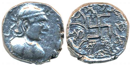 Paratarajas of Baluchistan and North West Sindh, Miratakhma, Silver Drachma, 3.51g, Obv: D