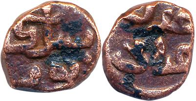 Tughluq Shah, Copper Adli- 1/2 Paika, 2.94g, Sultanpur (Warangal) Mint (G&G# D317). Very f