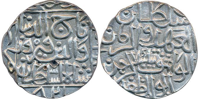 Taj al din Firuz Shah, Silver Tanka, 10.99g, Hadrat Ahsanabad Mint, AH 821 (G&G# BH63). Ve