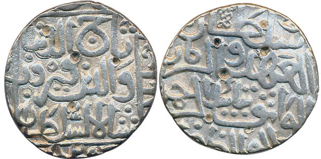 Taj al din Firuz Shah, Silver Tanka, 10.89g, Hadrat Ahsanabad Mint, AH 824 (G&G# BH63). Ve
