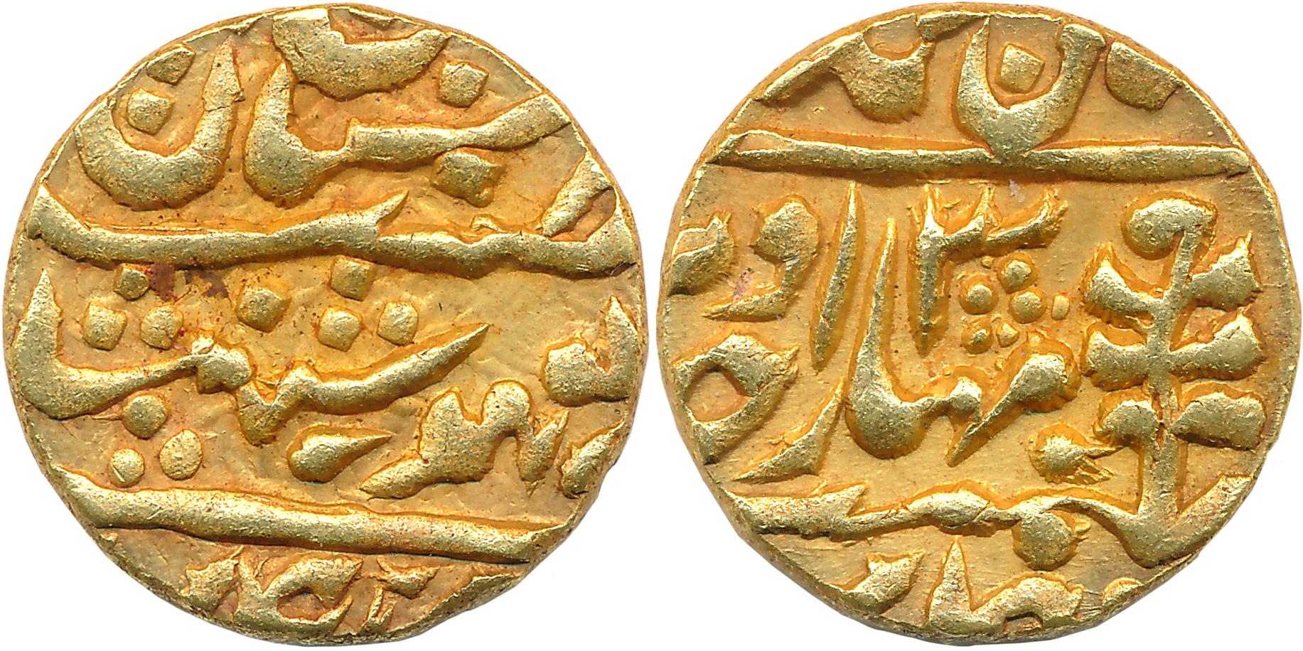 Man Singh II, Gold Mohur, 10.94g, Sawai Jaipur Mint, with the name of George V, RY 3 (KM# 