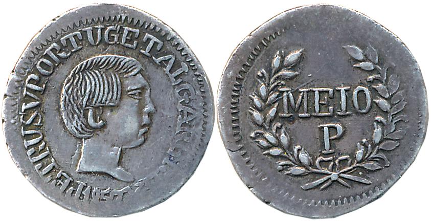 Goa, D. Pedro V, Silver 1/2- Meio Pardao, 2.78g, 1857, Obv: Head to right, legend around R