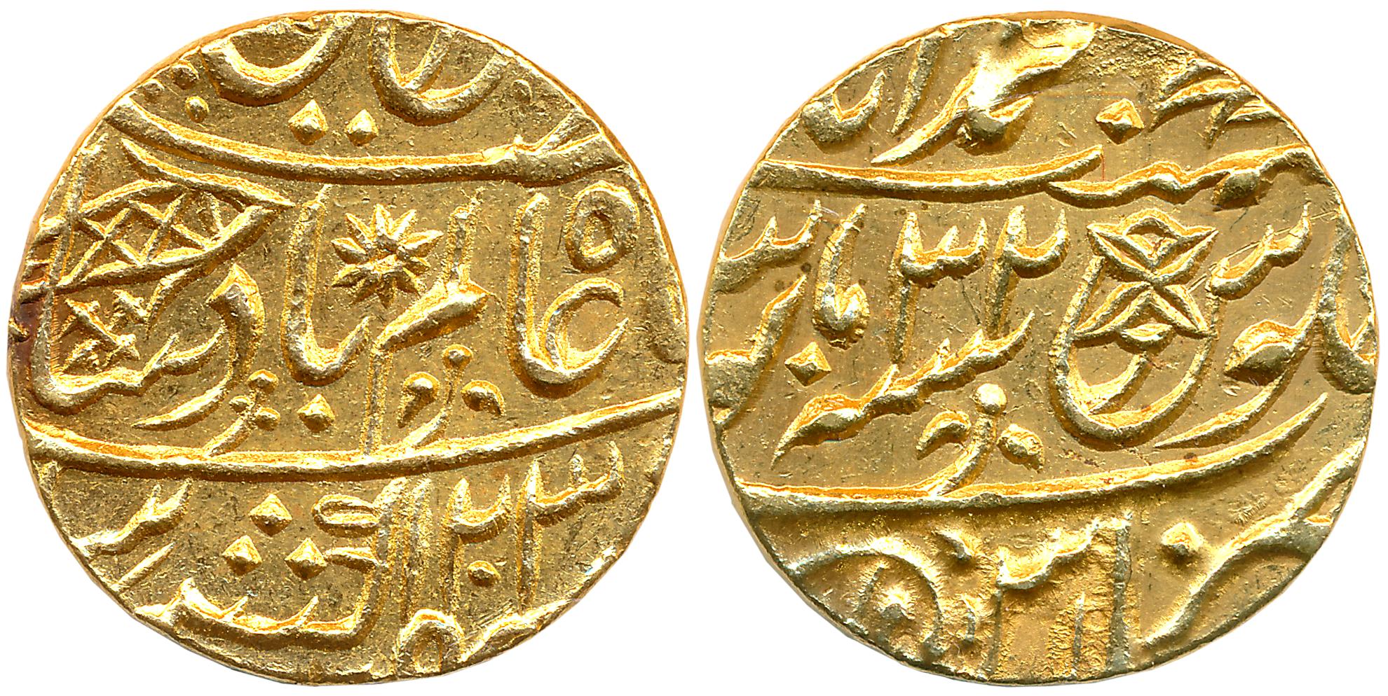 Muhammadabad Banaras, Gold Mohur, g, in the name of Shah Alam II, AH 1203/ RY 32 (KM# 31).