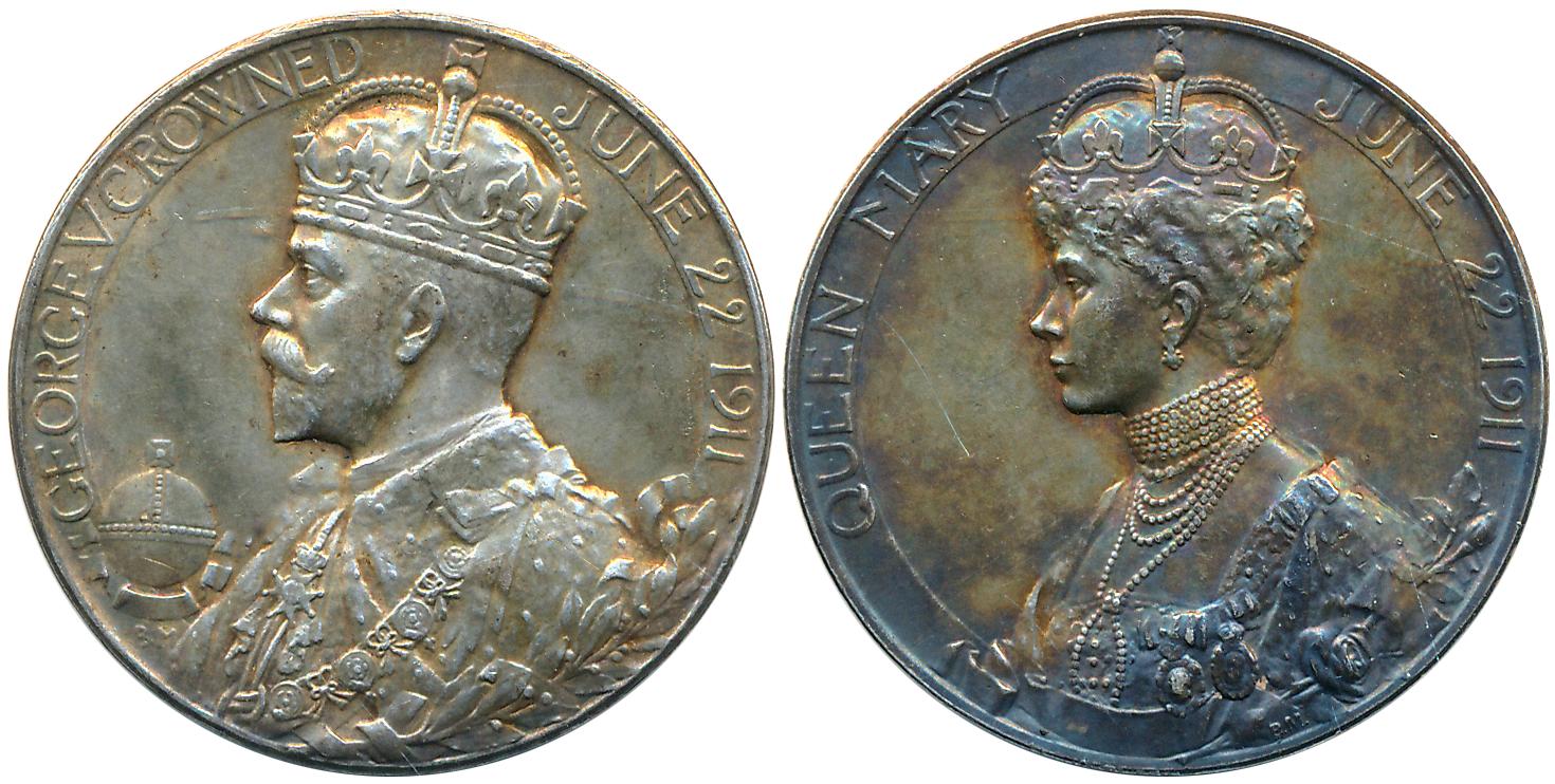 George V, Coronation Medal, 22 June 1911, Silver, 12.51g, Obv: Bust of King George V to le