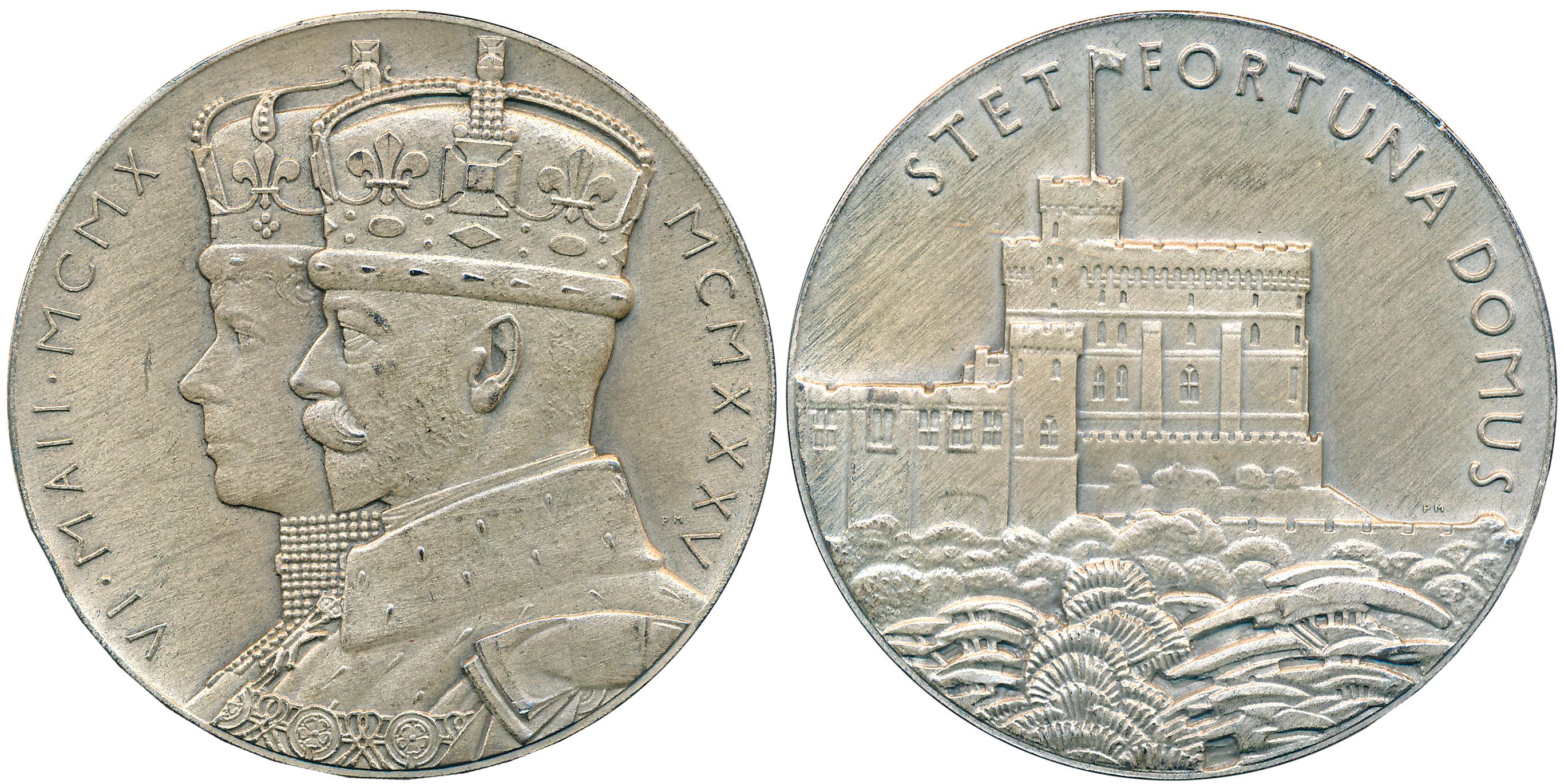 George V and Queen Mary, "Silver Jubilee Domus Medal 1910-1935", Silver, 84.26g, Obv: Conj