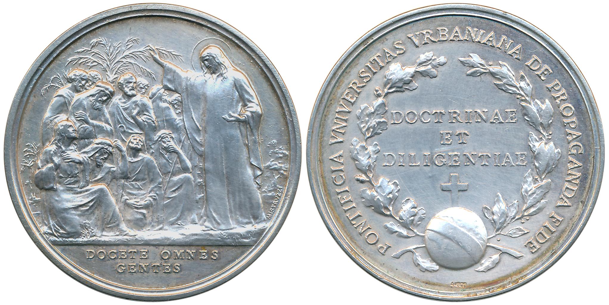 Italy Rome, Silver Medal, 48.47g, Obv: Christ Preaching to the Apostles, Rev: "Pontificia 