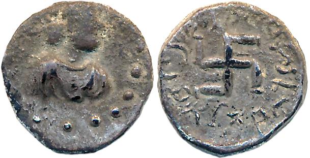 Paratarajas of Sindh and Baluchistan, Yolamire, Silver Drachma, 1.87g, Obv: Diademed Bust 