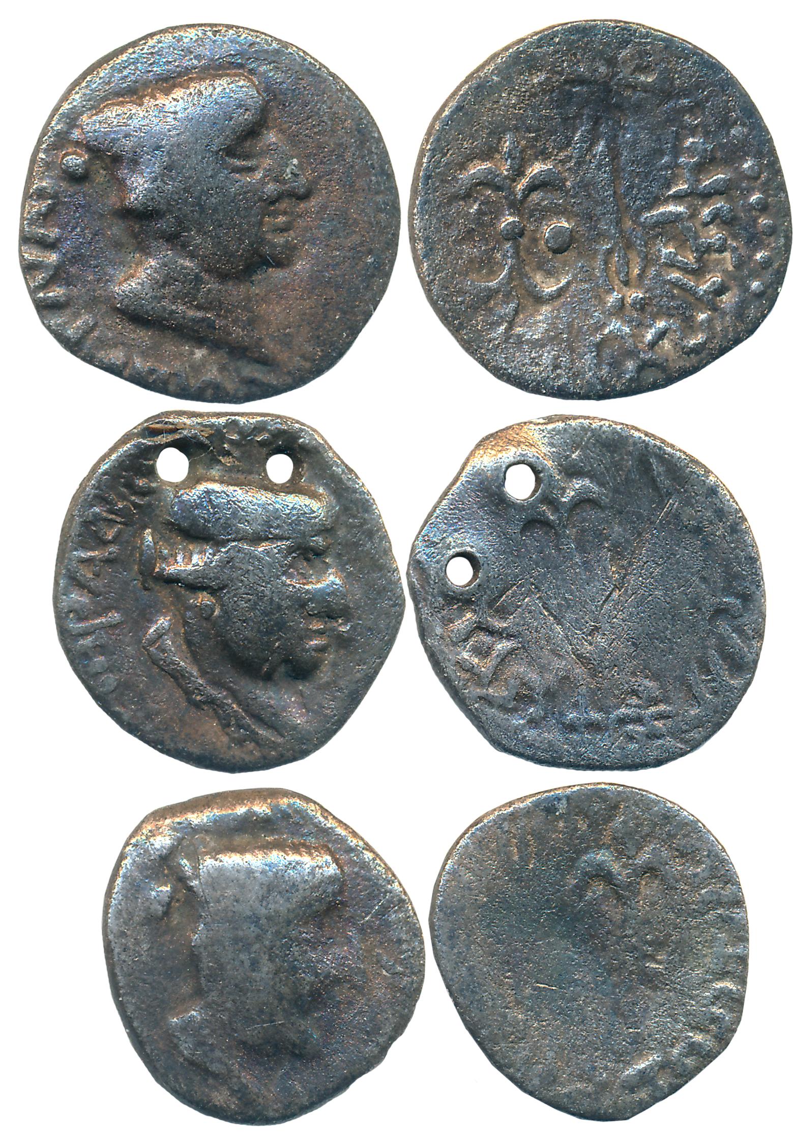 Western Kshatrapas, Nahapana, Silver (3), 1.99g, 1.80g, 1.75g, Obv: Bust of the king and c