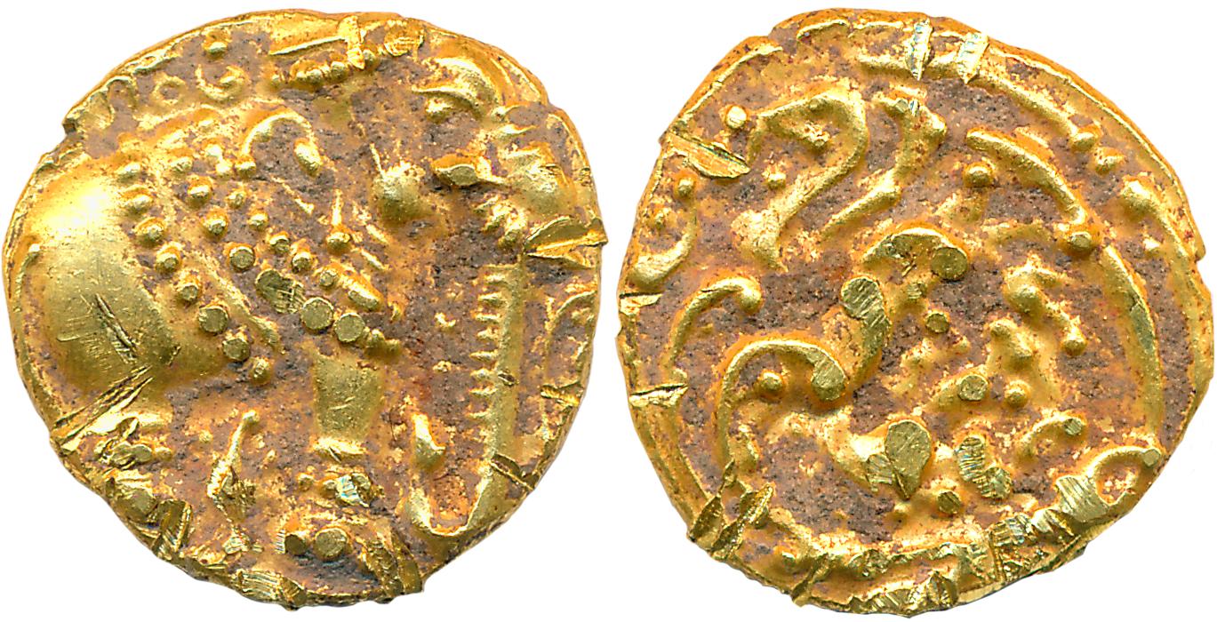Western Gangas of Talakad, Gold Gajapati Varaha, 3.85g, Obv: An ornate Elephant standing t