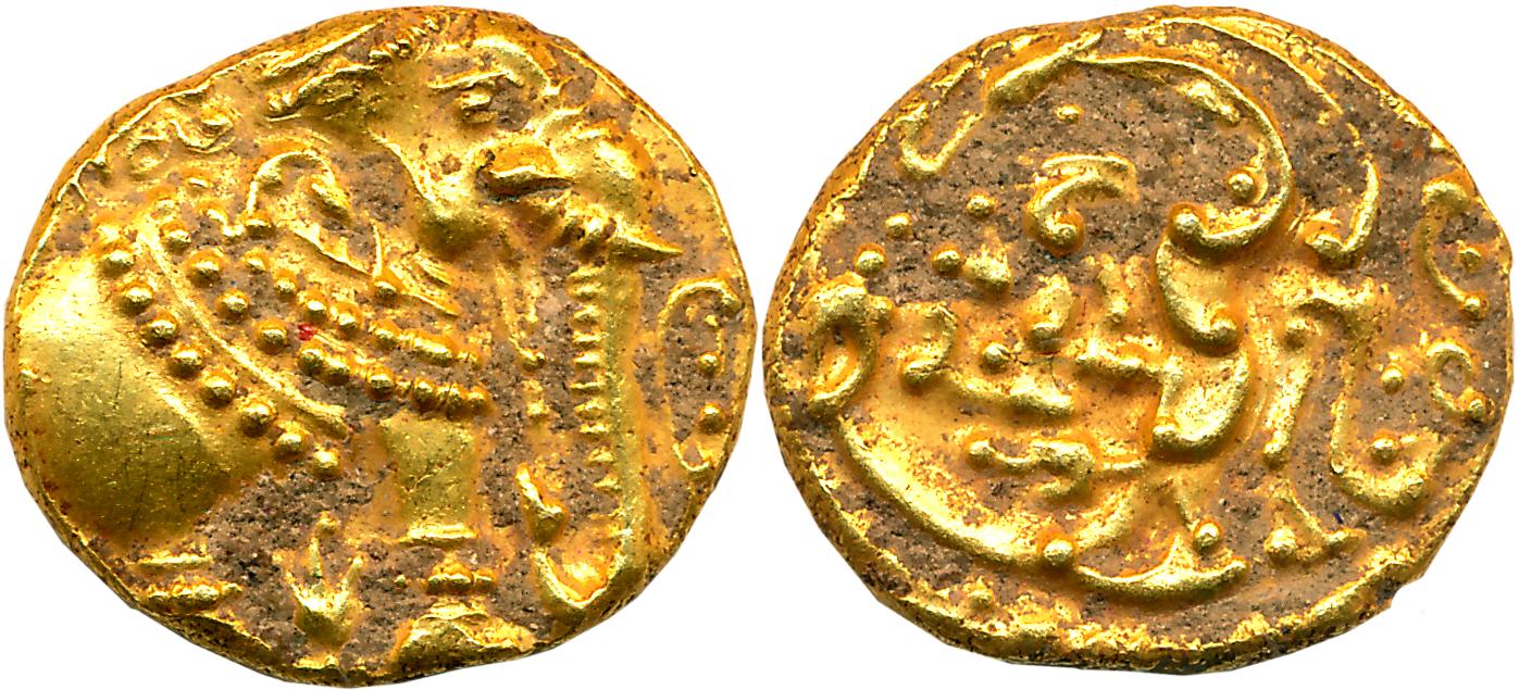 Western Gangas of Talakad, Gold Gajapati Varah, 3.86g, Obv: An ornate Elephant standing to