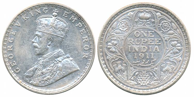 George V, Silver Rupee, 1911, Bombay Mint (Prid# 217). Extremely fine+, scarce.