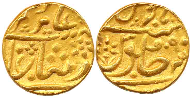 Mumbai, Fractional Gold, 1/3 ? Mohur, 3.81g, “Malabar Coast” issue, in the name of Alamgir