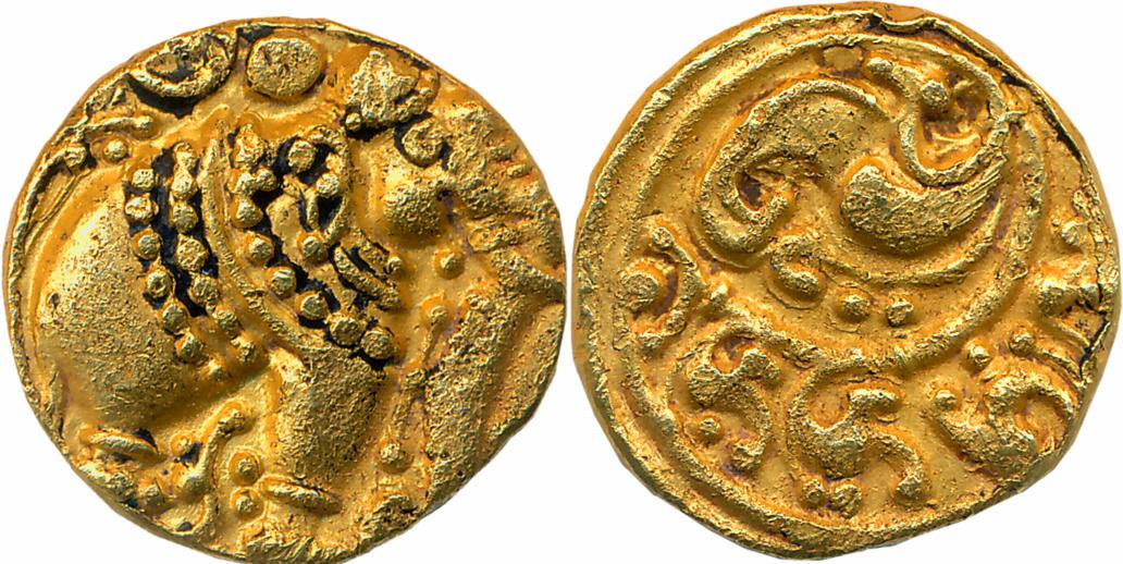 Western Gangas of Talakad, Gold Gajapati Varaha, 3.62g, Obv: An ornate Elephant standing t