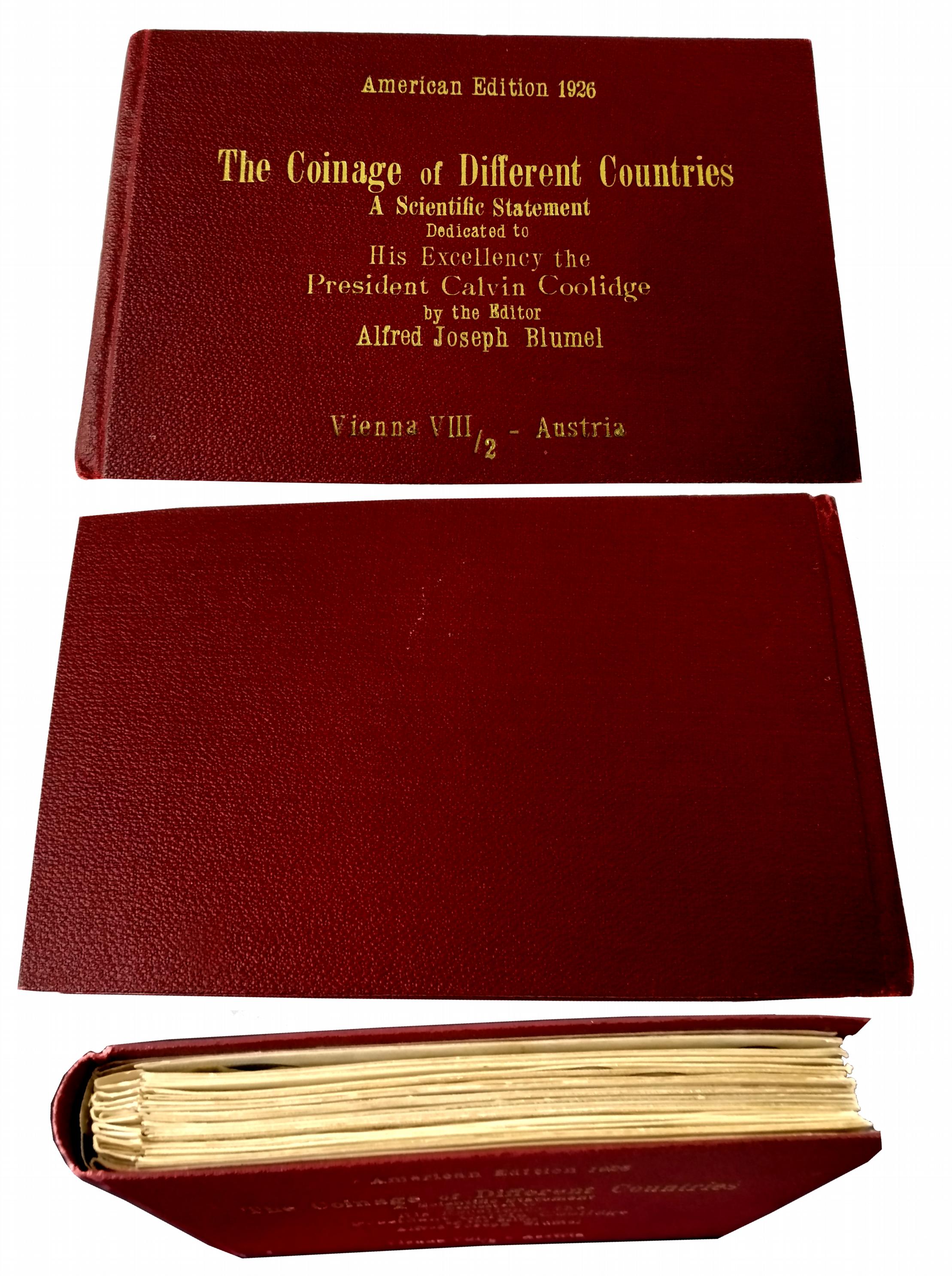 Book of Embossed Postcards with impression of coins. The Coinage of Different Countries: A