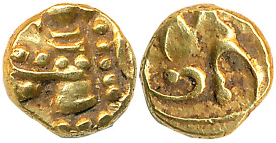 Western Gangas, Gold Gajapati Fanam, 0.38g, Obv: An ornate Elephant standing to right, Rev
