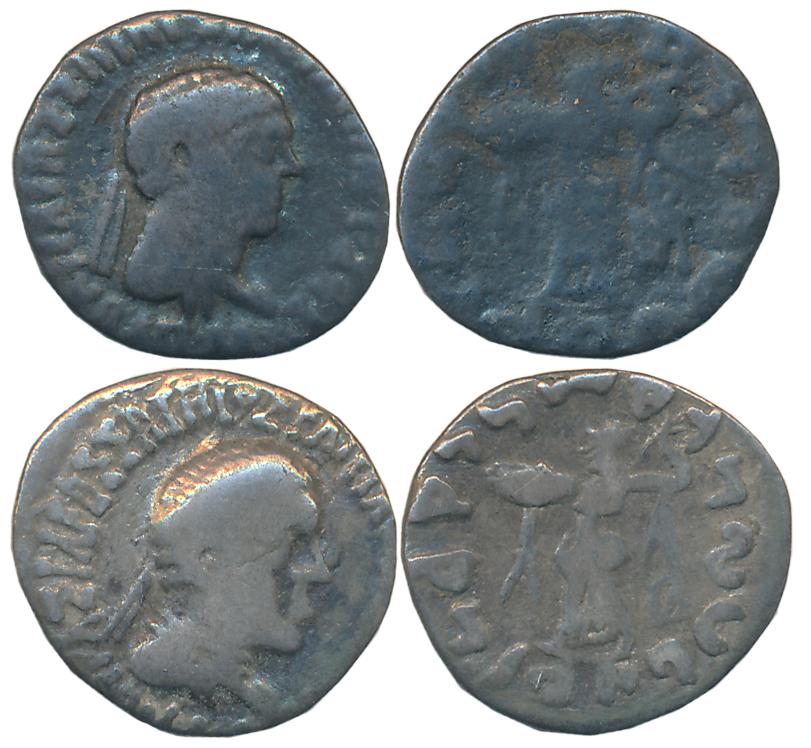 Indo Greek, Apollodotus II, Silver Drachms (2), 2.12g & 1.74g, Obv: Diademed bust of king,