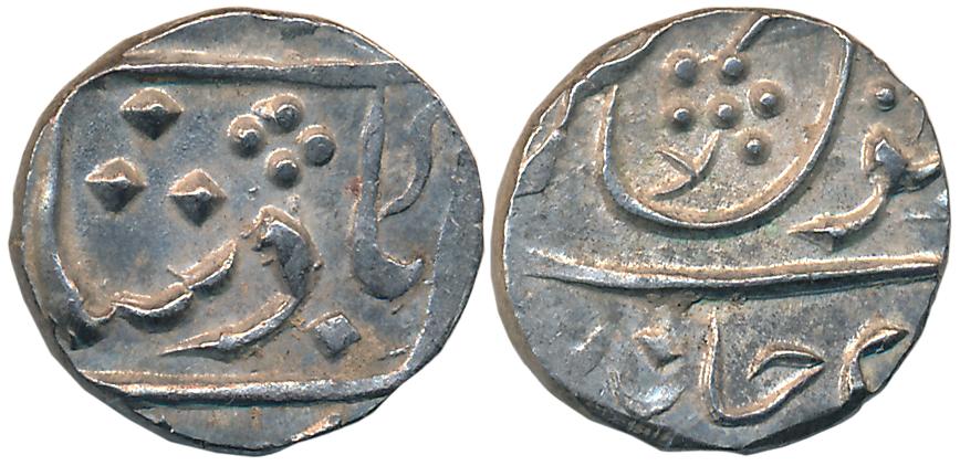 Chandore- Jaffarabad, Silver 1/2 Rupee, 5.63g, in the name of Shah Alam II (KM# 412). Extr